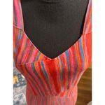 Scoop Micro Stripe Midi Dress Pink Photo 2