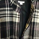 Dress Barn Vintage Womens XL Black & White Plaid Tweed Zippered Wool Blend Jacket Photo 5