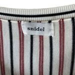 Snidel Retro Cream/Red/Black Striped Balloon Sleeve Sweater Size Small White Photo 1