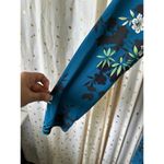 J. Jill Wearever Collection All Over Floral Boat Neck Long Sleeve Sheath Dress S Blue Photo 2