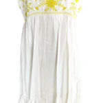 Ann Mashburn Embroidered Tiered Midi Dress XL White Yellow Cottage Tea Party NWT Photo 0
