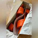 Marc Fisher Women’s Casara Braided Band Slide Heel Sandal, Orange, Size 9.5 Photo 5