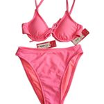 Xhilaration Jrs Pink Underwire + Cheeky High Leg Bikini Set XS 00 NEW Photo 0