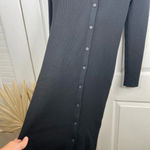 Caslon Women's Long Black Ribbed V-Neck Cardigan Midi Sweater Dress Size S Photo 2