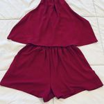 VICI Tyche Halter Romper With Pockets Maroon Women’s Size Medium Photo 5