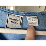 Vintage Boundary Waters Denim Dress Midi Button Front Pockets L Cottagecore 90s Blue Size L Photo 5