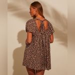 VICI Aletta Flowy Babydoll Dress Sz Med Mini Black Floral Puff Short Sleeve NWT Photo 2