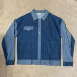 JODIFL  Oversized Denim Colorblock Jacket Size M Photo 1