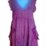 easel Smocked Floral Ruffle Mini Dress or Tunic Blouse Womens Small Photo 0