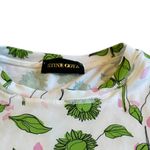 Stine Goya Juno Long Sleeve Stretch Shirt Green Sunflower Print Size Medium White Photo 1