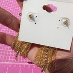 Natasha gold tone arrow head tassels diamonds earrings Photo 5