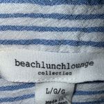 BeachLunchLounge Blue and White Striped Blouse 100% rayon Large #724 Photo 2