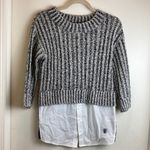 Thakoon 2fer Black & White Knit 3/4 Sleeve Sweater Faux White Blouse A192 Size XS Photo 3