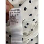 Topshop  Button Down Shirt Women 4 Polka Dot White Black Ruffle Rayon Long Sleeve Photo 4