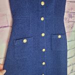 J.Crew SOPHIA SLEEVELESS MIDI DRESS IN TWEED DARK EVENING NAVY WOMENS Photo 4