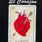 El corazón heart loteria card Mexican bingo graphic tee Black Photo 4