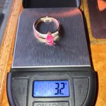 Natural Pink Sapphire Moissanite Sterling Silver Cocktail Ring Size 11 Photo 8