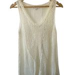 CAbi  Ivory Open-Knit Crochet Tank Top Women's Medium Photo 0