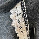 Maurice's Grey Cowl Neck Lace Detailed Tunic Length Sweater Photo 2