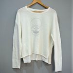 Z Supply Off-White  Heart Skull Sweater Size M EUC Photo 2