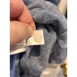 Gap Women’s Blue Linen Blend Chambray Shirt Size Large Beach Vacation Coastal Photo 6