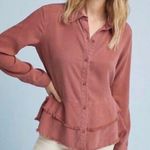 Cloth & Stone  red tiered  button down shirt Photo 0