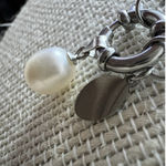 925 Sterling Silver Pearl Pendant Holder Necklace Paper Clip Womens Jewelry Photo 7