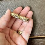 Vintage Chunky Gold Tone Pink Quartz Two Finger Ring size 8 & size 9 Photo 6