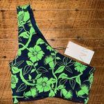 ZARA  tropical flower coconutgirl one shoulder cropped top Photo 0