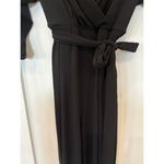 EXPRESS Black V-Neck Straight Leg 3/4 Length Sleeve Belted Jumpsuit, S Photo 5