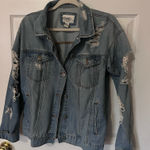 Forever 21 Distressed Blue Jean Jacket Photo 0