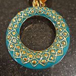 St. John ππ Circular Drop Clip On Earrings ~ Green Enamel Gold Jewels NWOT Photo 2