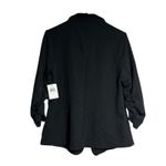 Retrology Women's Black Ruched Sleeve Open Front Blazer Jacket Size S Photo 2