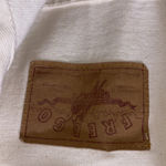 Freego Cream Jean Jacket western style w/ fringe. Vintage embellished, Large Photo 2