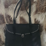 Patricia Nash  Black Leather Bag with Silver Accents Photo 0
