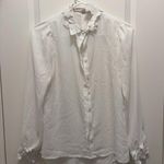 Chelsea and Violet White Blouse w/Scalloped Embroidered Collar & Cuffs Size XS EUC Photo 1