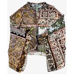 ZARA Women’s Sheer Paisley Print Button Cape Blouse Patchwork Size M #2650 Photo 2