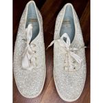 Keds  x Kate Spade Champion Cream Glitter Sneakers Satin Laces Size 9 EUC!! Photo 1