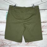 Coldwater Creek NWT Size 18 Olive Green Flat Front Bermuda Shorts Photo 1