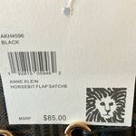 Anne Klein : Horsebit Flap satchel handbag- brown/black Photo 3
