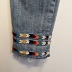 Driftwood Colette Embroidered Jeans Fray Hem Cropped Boho Native Southwestern 29 Photo 3
