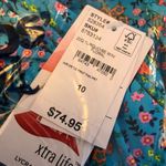 Lands End Chlorine Resist Tie Front Underwire Tankini Top Adjustable Straps 10 Blue Photo 2