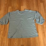 Cotton Blue  Chic Women's Blueish Blouse 100% Cotton Henley Neckline Short Sleeve Photo 4