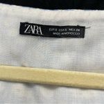 ZARA  Blue White Ditsy Floral Puff Sleeve Button Down Crop Top Blouse S Ruffled Photo 2