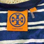 Tory Burch Luxurious π―% Silk Long Navy/Cream Striped Maxi Dress **Size M** Photo 4