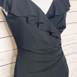 White House | Black Market WHBM Ruffled V Neck Sleeveless Dress Size 4 Photo 4