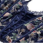 Victoria's Secret Victoria’s Secret Dream Angels Unlined Embroidered Lace Up Top M Medium B Navy Photo 3