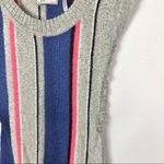 Guess Y2K Gray Colorful Stripe Short Sleeve Sweater Dress S Photo 4