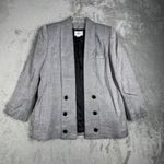 Vintage J Gallery Blazer Womens 7 8‎ Gray Herringbone Padded Shoulder Power Suit Size 8P Photo 1