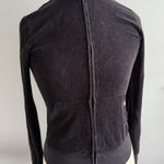 Juicy Couture Black Velour Track Jacket Zip Up Mock Neck Pockets Size M Photo 0